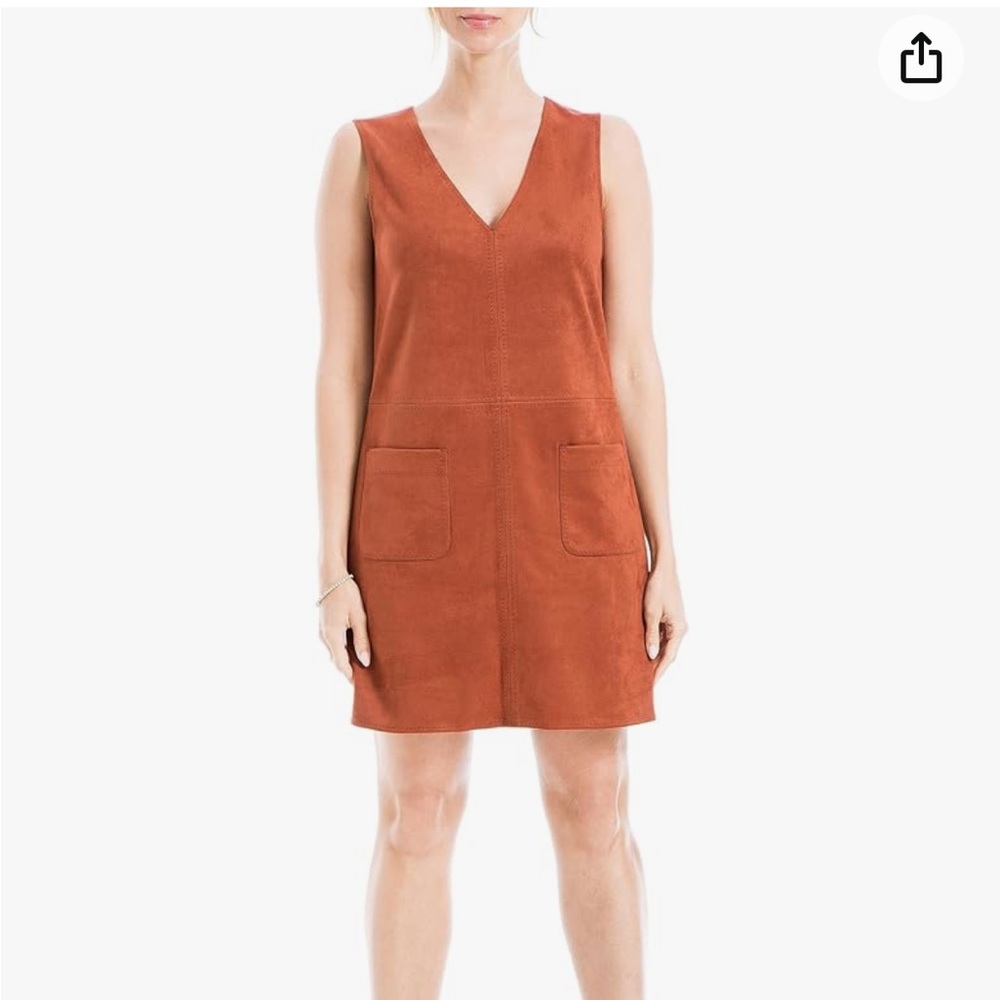 Rust Faux Suede Mini Dress NWT Max Studio